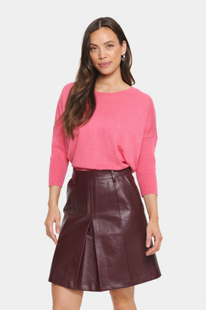 Saint Tropez Mila SZ Round Neck Pullover- Fruit Dove Melange