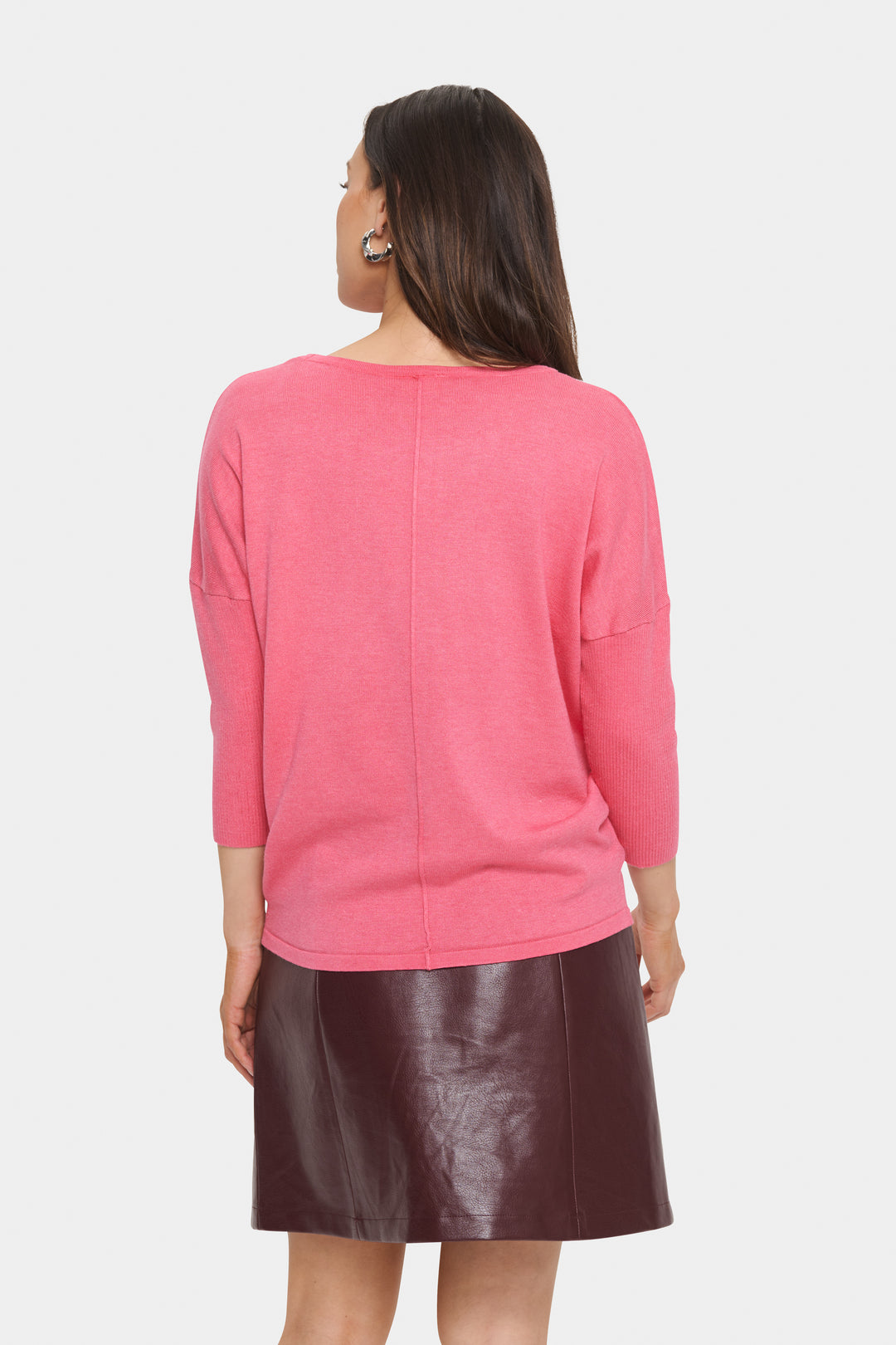 Saint Tropez Mila SZ Round Neck Pullover- Fruit Dove Melange