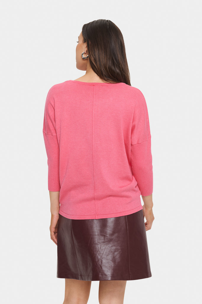 Saint Tropez Mila SZ Round Neck Pullover- Fruit Dove Melange