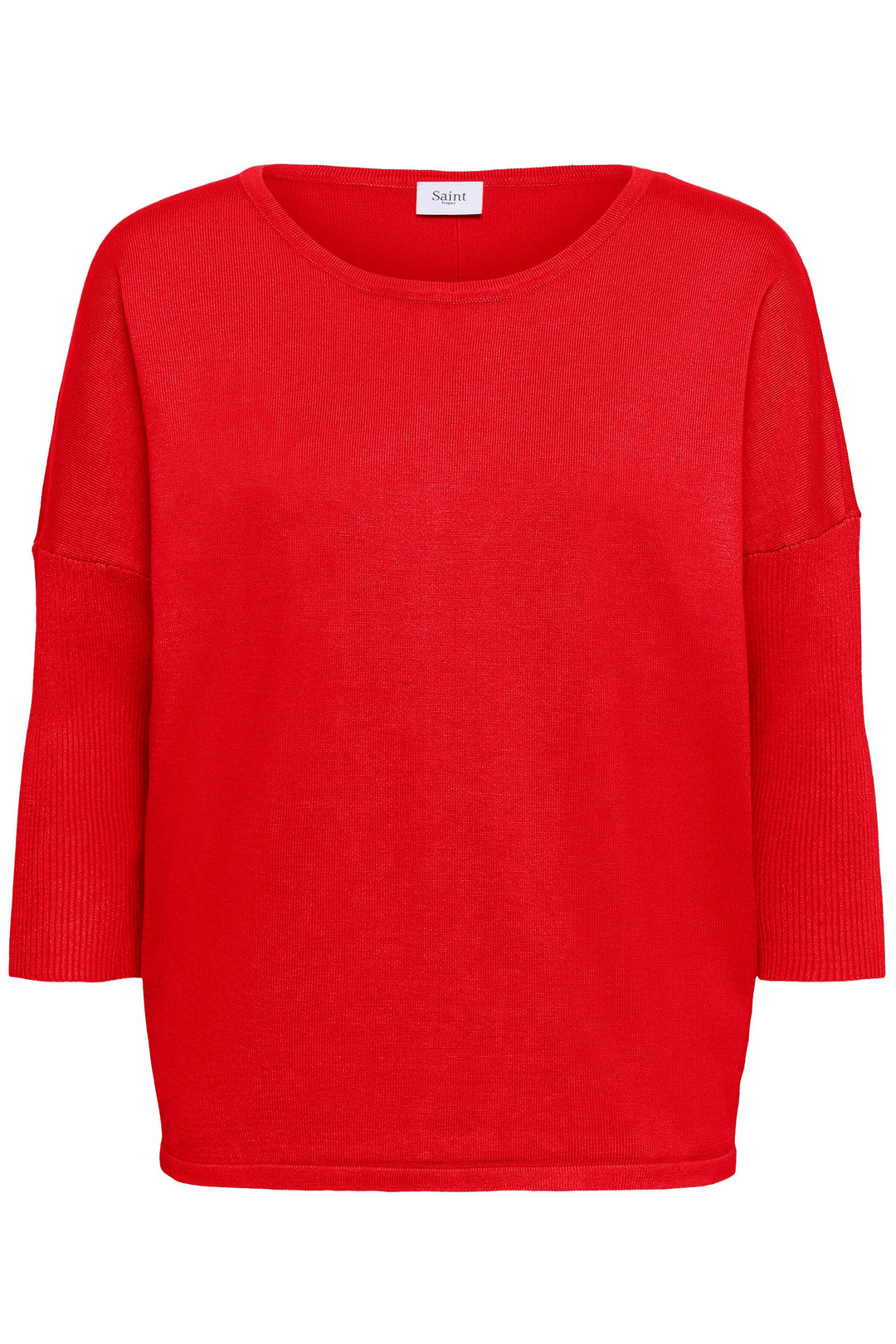 Saint Tropez Mila R-Neck Pullover - Valiant Poppy