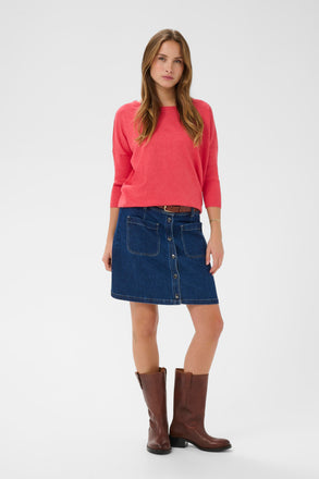 Saint Tropez MilaSZ R‑Neck Pullover – Honeysuckle Melange