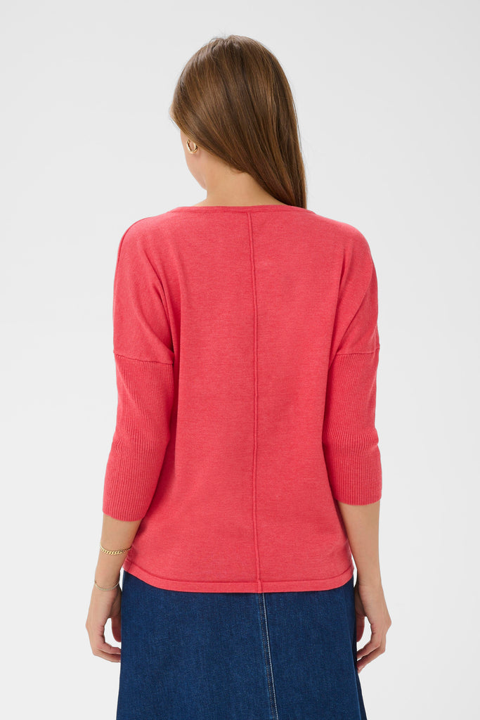 Saint Tropez MilaSZ R‑Neck Pullover – Honeysuckle Melange
