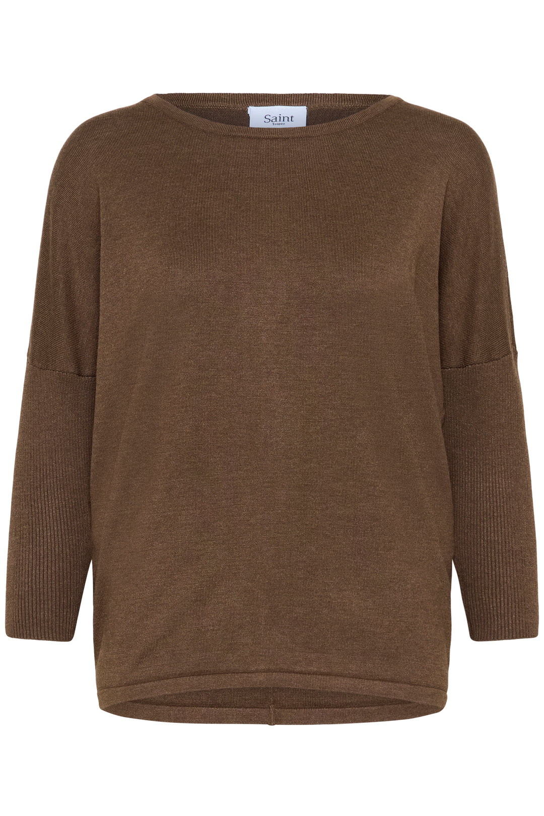 Saint Tropez Mila R-Neck Pullover-  Fondue Fudge Melange