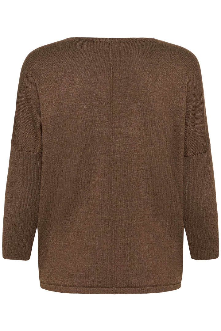 Saint Tropez Mila R-Neck Pullover-  Fondue Fudge Melange