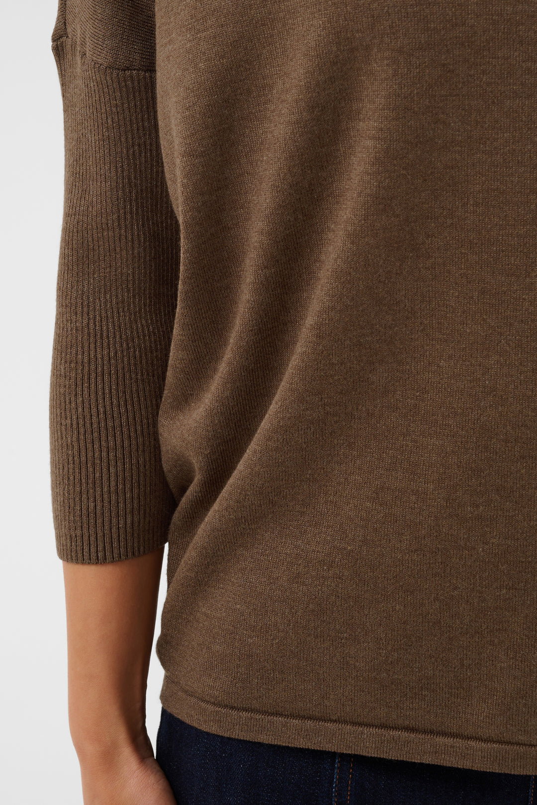 Saint Tropez Mila R-Neck Pullover-  Fondue Fudge Melange