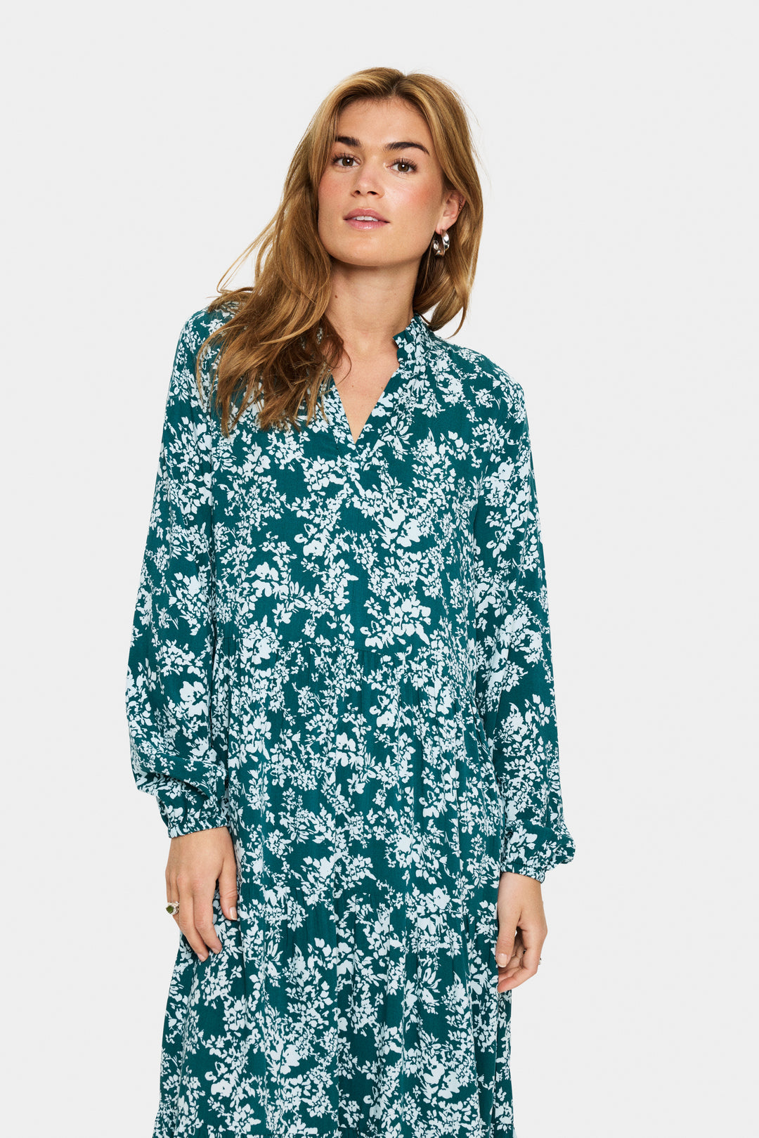 Saint Tropez EdaSZ Maxi Dress- June Bug Blue Garden Flower