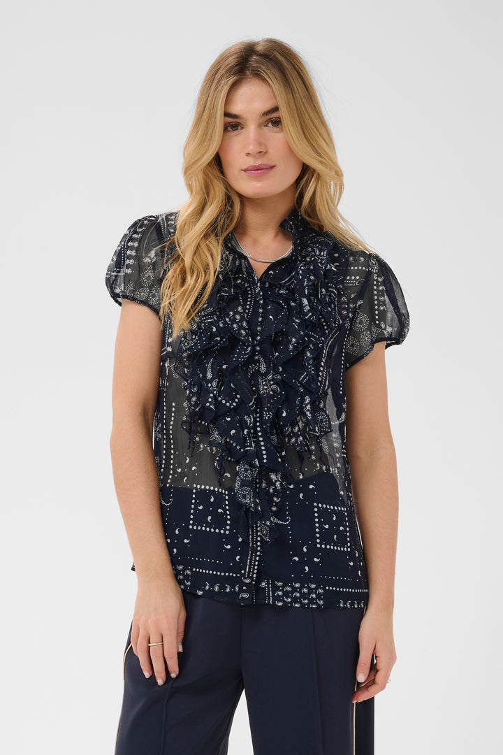 Saint Tropez Lilja  Short Sleeve Shirt- NightSky Paisley