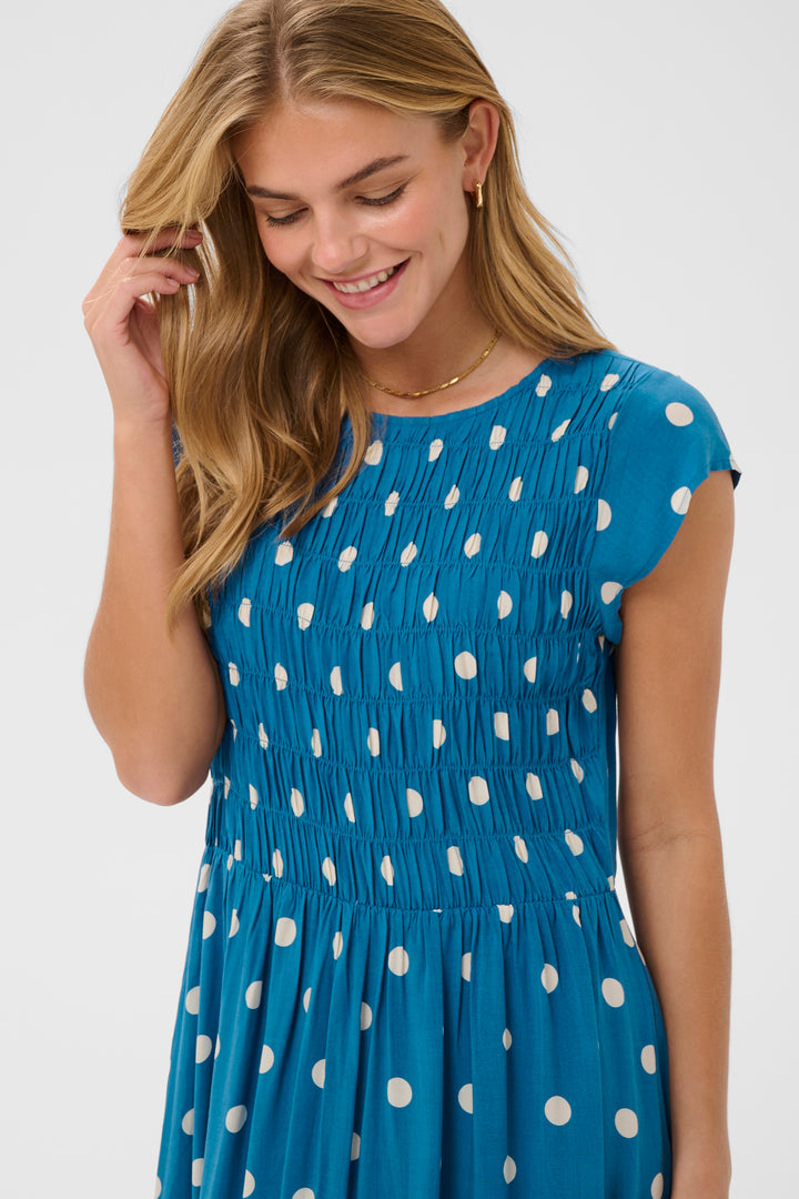 Saint Tropez GislaSZ Dress – Blue Turtledove Big Dot