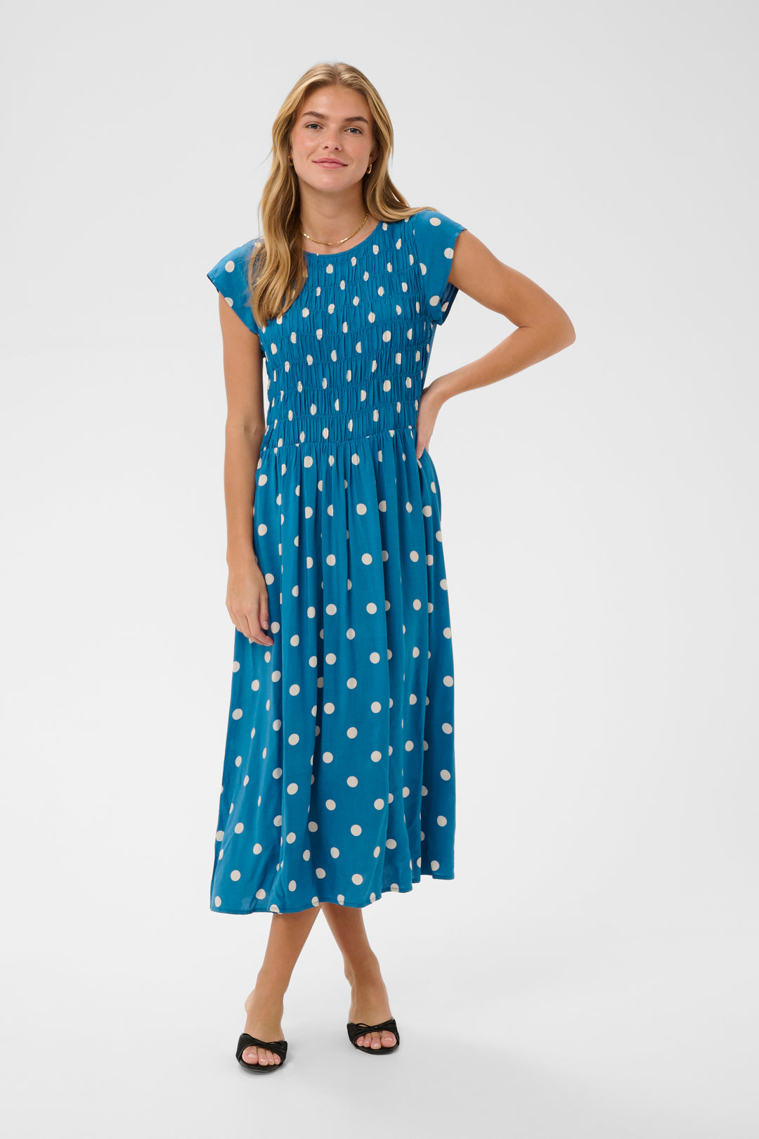 Saint Tropez GislaSZ Dress – Blue Turtledove Big Dot