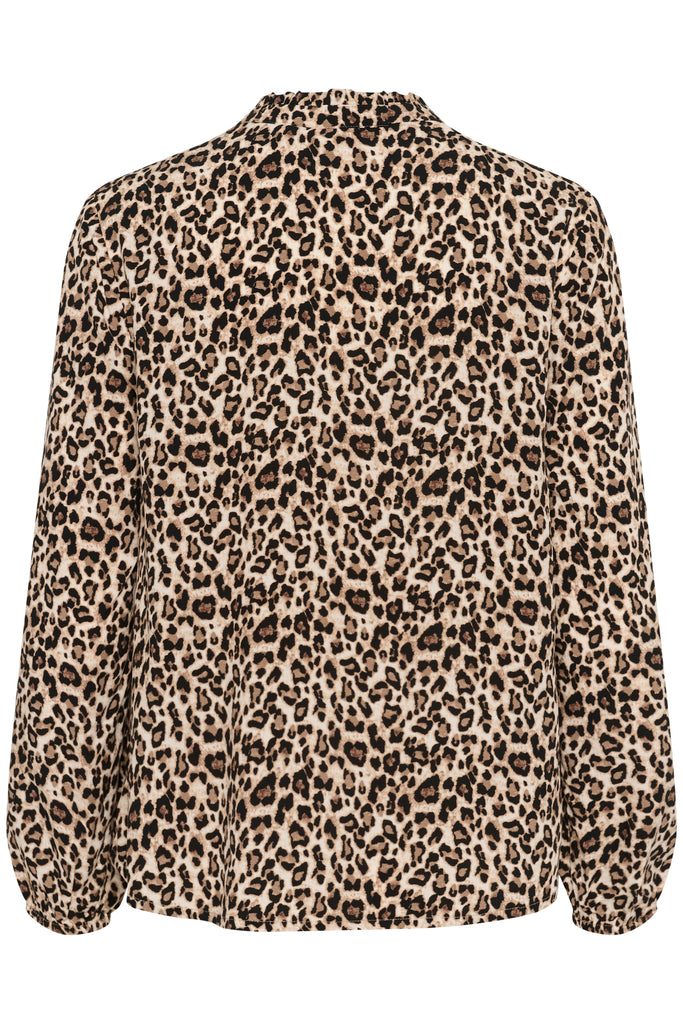 Saint Tropez Eda Blouse- Black Reg Leopard