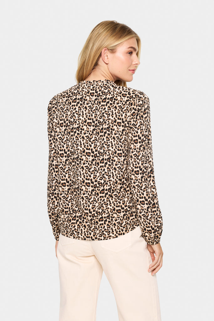 Saint Tropez Eda Blouse - Black Reg Leopard