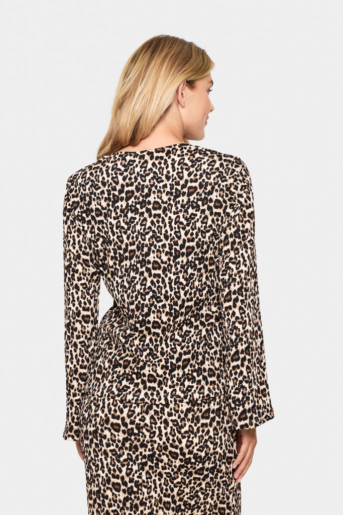 Saint tropez Ilyssa Blouse- Black Reg Leopard