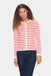 Saint Tropez Mila Striped Cardigan- Ice & flame scarlet