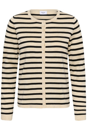 Mila Striped Cardigan- Brown Rice Black