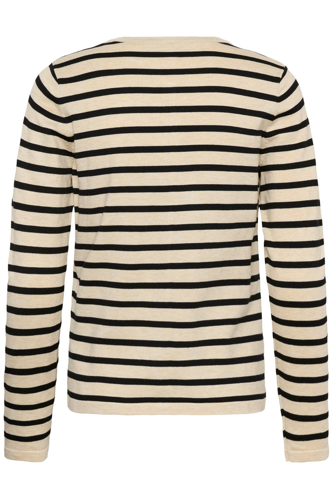 Mila Striped Cardigan- Brown Rice Black