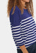 Saint Tropez Mila R-Neck striped Pullover- Midnight sail