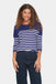 Saint Tropez Mila R-Neck striped Pullover- Midnight sail