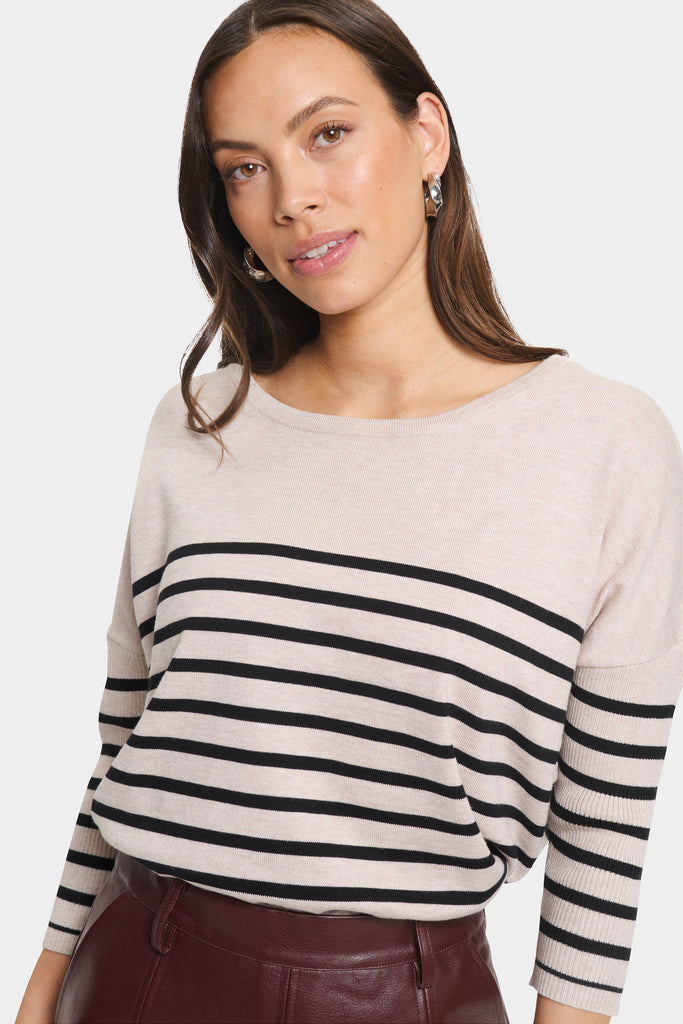 Saint Tropez MilaSZ Pullover- Gray Morn Mila Stripe