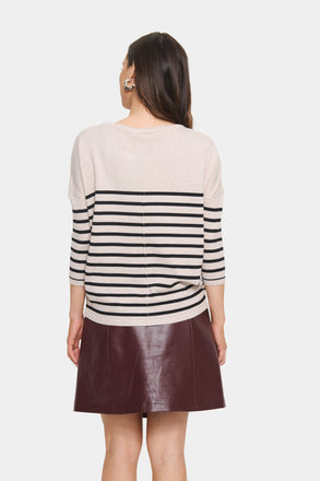 Saint Tropez MilaSZ Pullover- Gray Morn Mila Stripe
