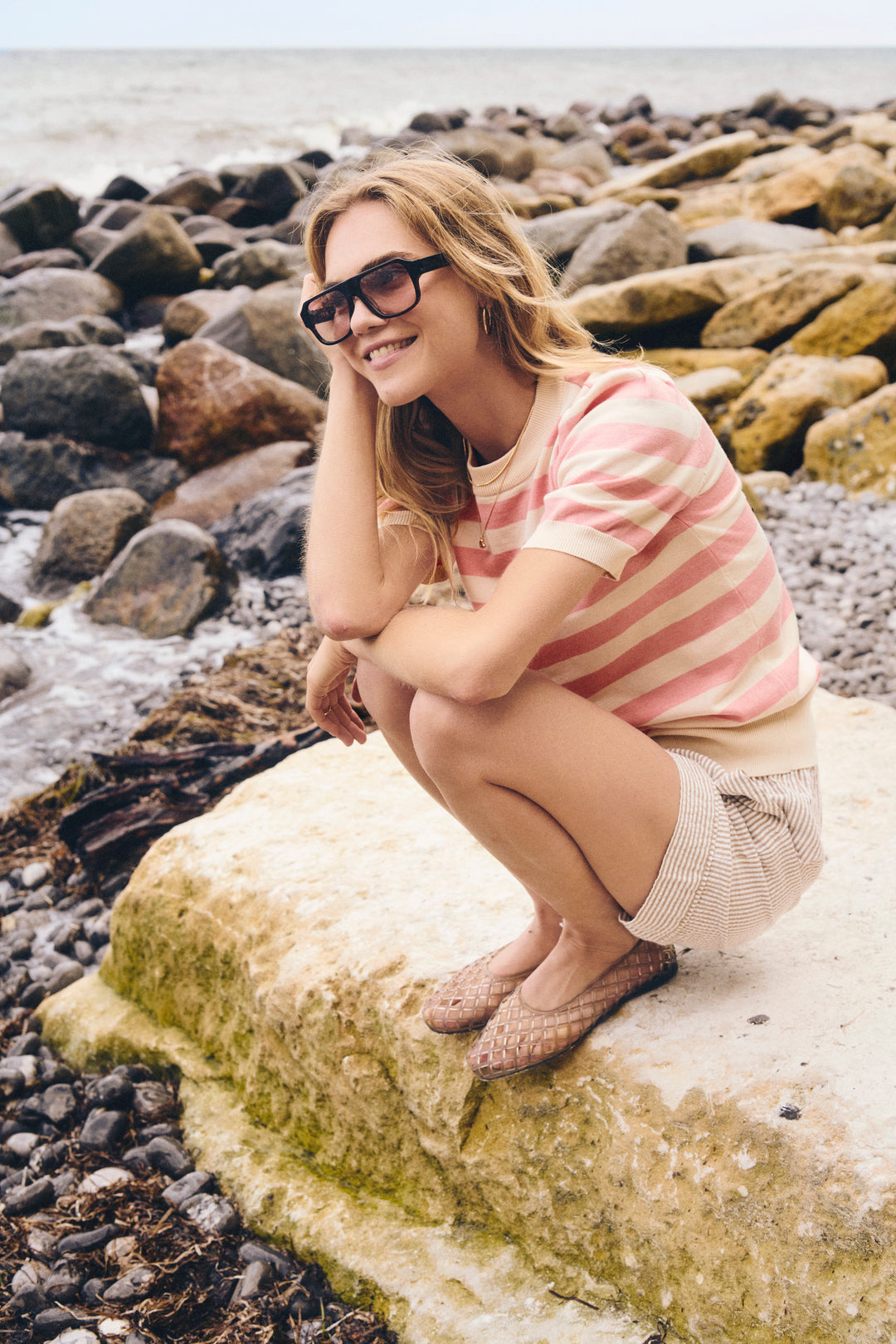 Saint Tropez Mila Pullover- Blooming Ivory Block Stripe