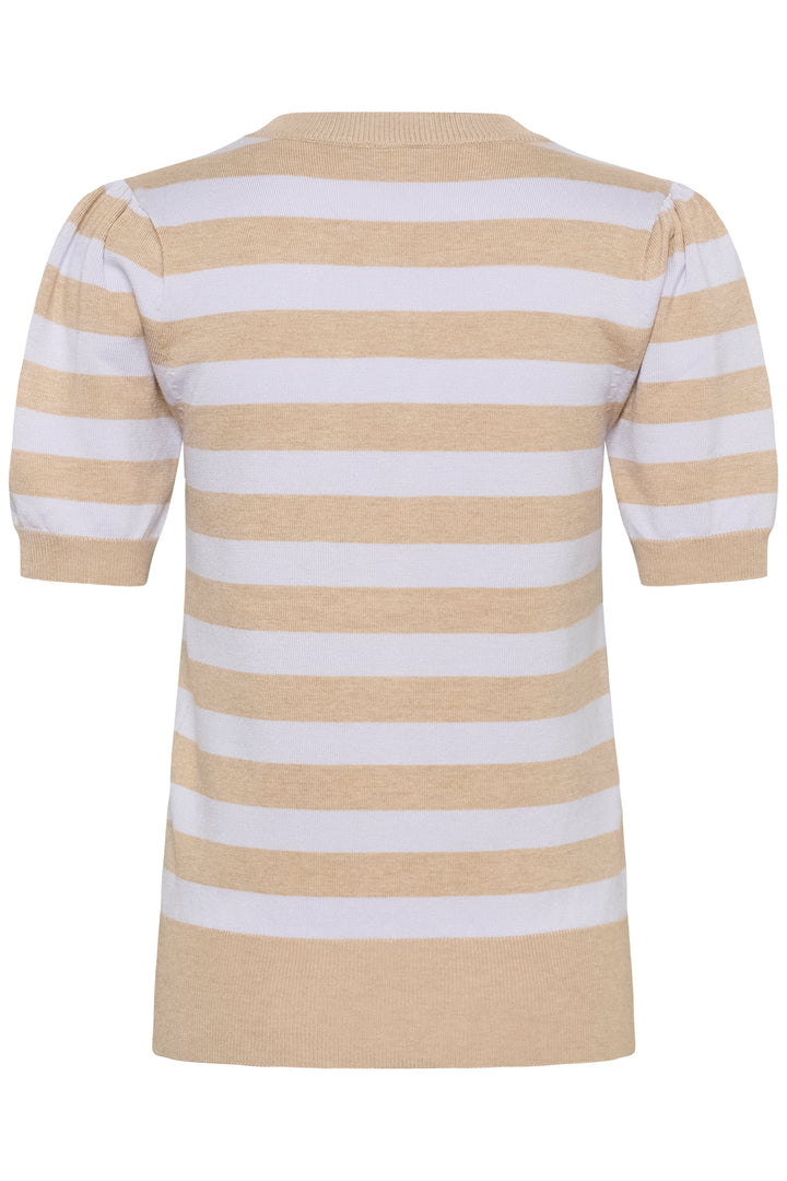 Saint Tropez Mila Short Sleeve Stripe Top- Lilac Savannah Block Stripe