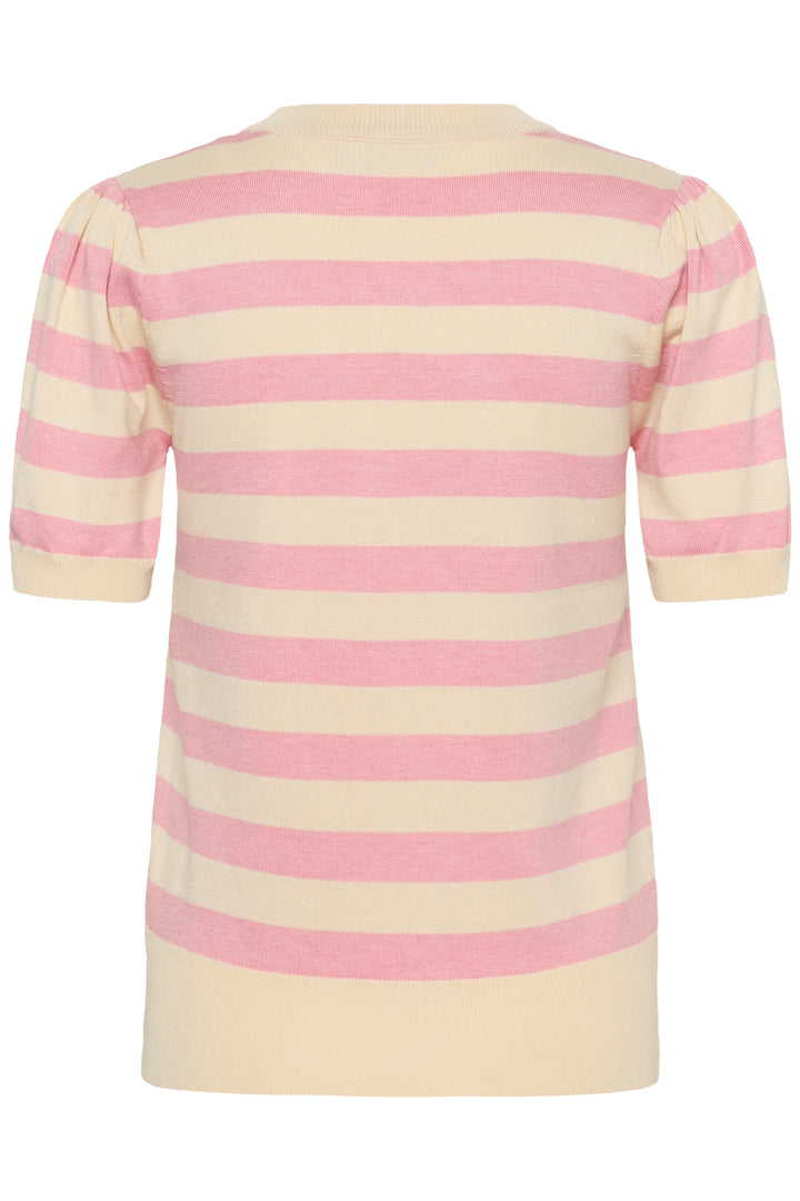 Saint Tropez Mila Short Sleeve Stripe Top- Cameo Pink Birch Block Stripe