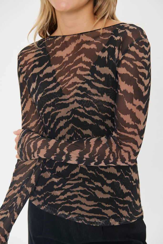 Saint Tropez Zulvir Blouse - Black Shifted Strokes