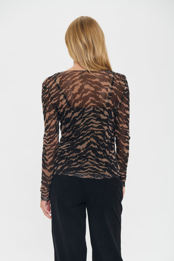 Saint Tropez Zulvir Blouse - Black Shifted Strokes
