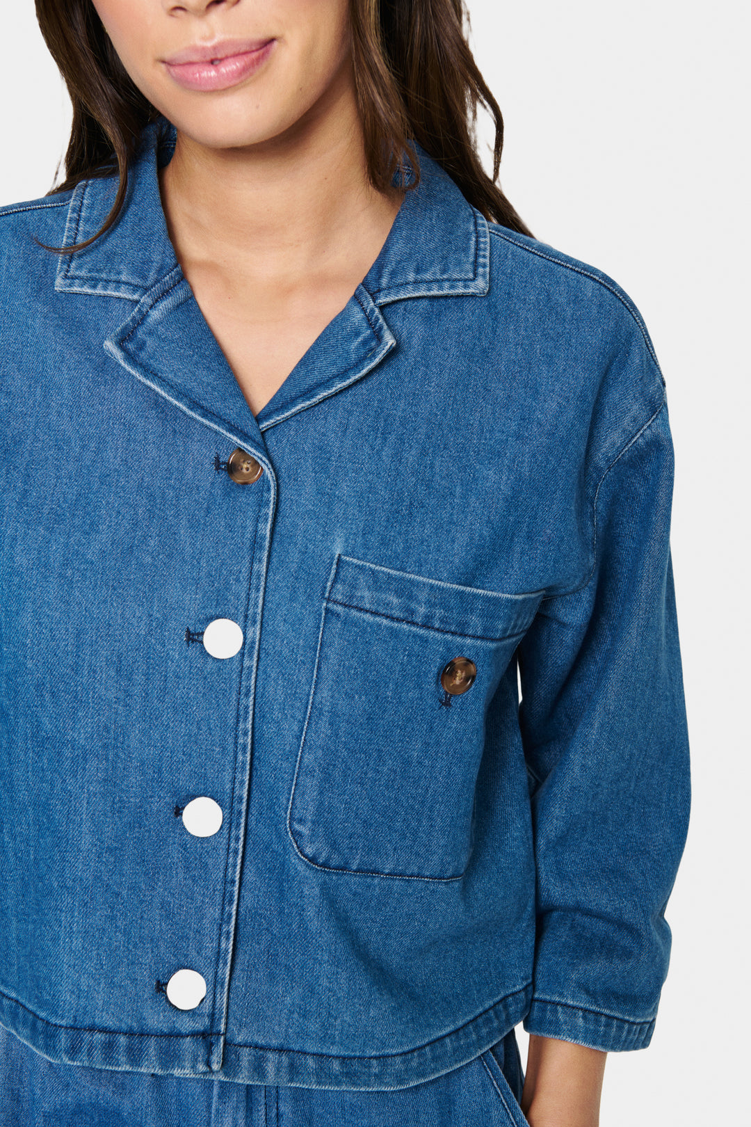 Saint Tropez KayoSZ Shirt- Medium Blue Denim