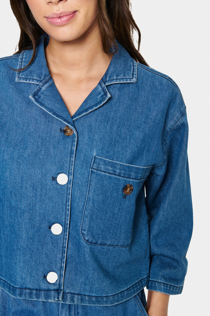 Saint Tropez KayoSZ Shirt- Medium Blue Denim