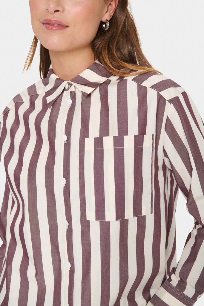 Saint Tropez Lieke Shirt- Decadent Chocolate Ice Stripe
