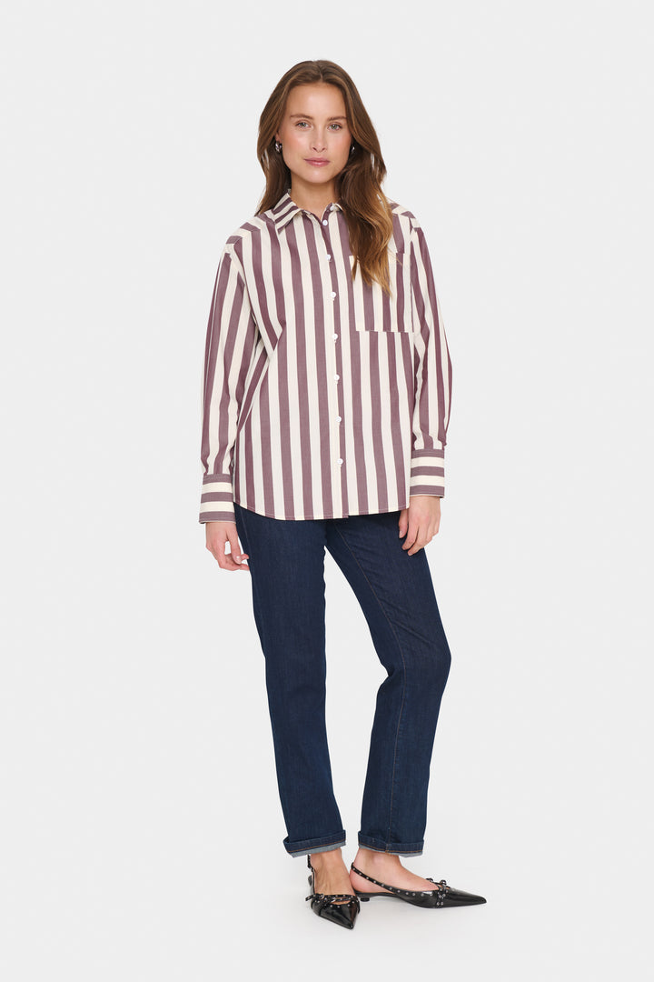 Saint Tropez Lieke Shirt- Decadent Chocolate Ice Stripe