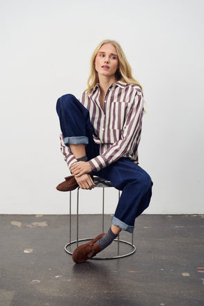 Saint Tropez Lieke Shirt- Decadent Chocolate Ice Stripe