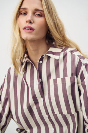 Saint Tropez Lieke Shirt- Decadent Chocolate Ice Stripe