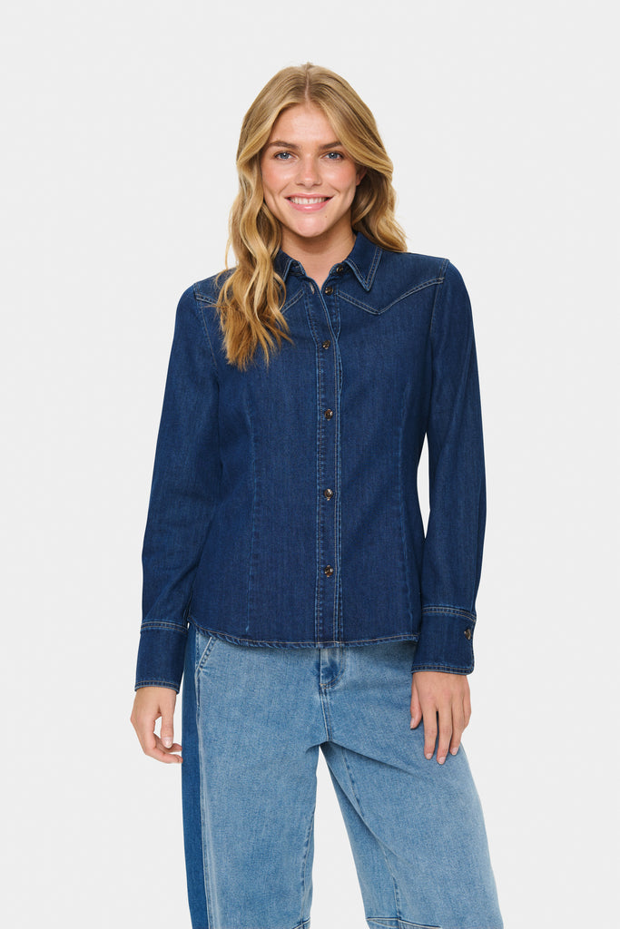 Saint Tropez MartheSZ Shirt - Medium Denim Blue