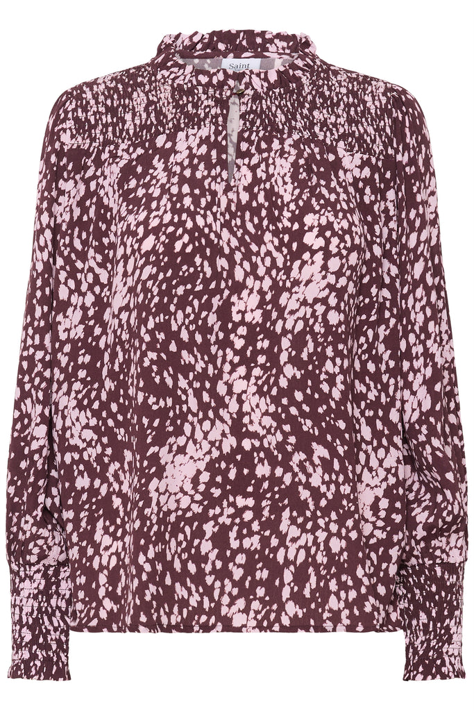 Saint Tropez MalikaSZ Blouse- Fudge Spotty Animal