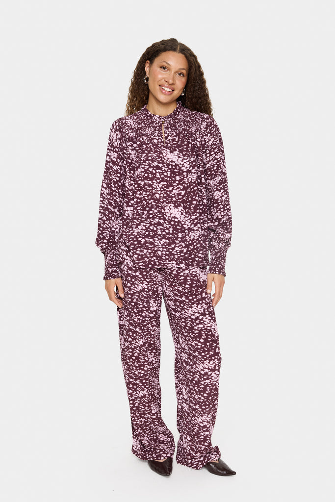 Saint Tropez MalikaSZ Blouse- Fudge Spotty Animal