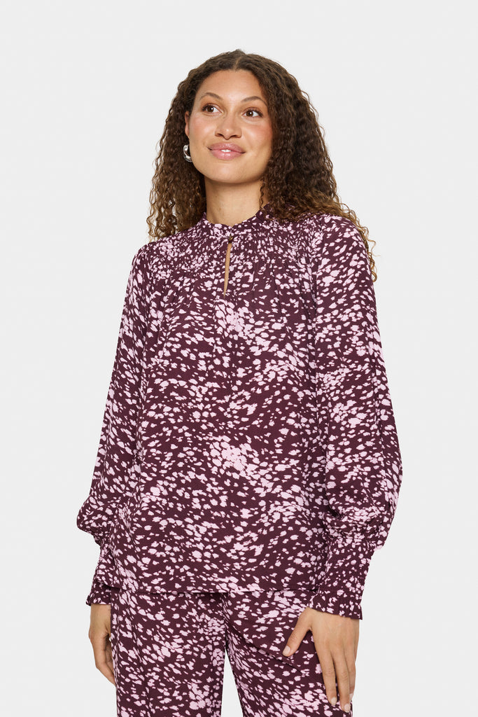 Saint Tropez MalikaSZ Blouse- Fudge Spotty Animal