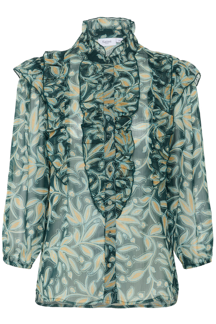 Saint Tropez Maxine Blouse -Pine Autumn Floral