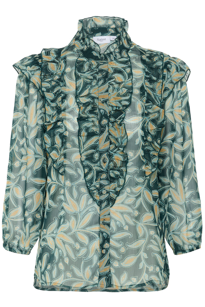 Saint Tropez Maxine Blouse -Pine Autumn Floral