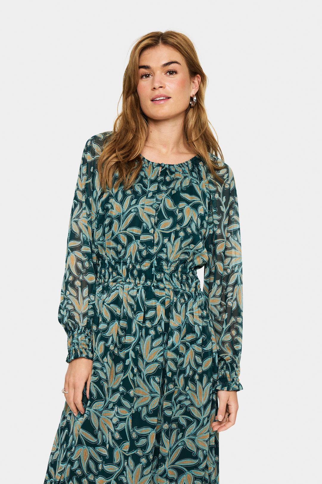 Saint Tropez Maxine Dress - Pine Autumn Floral