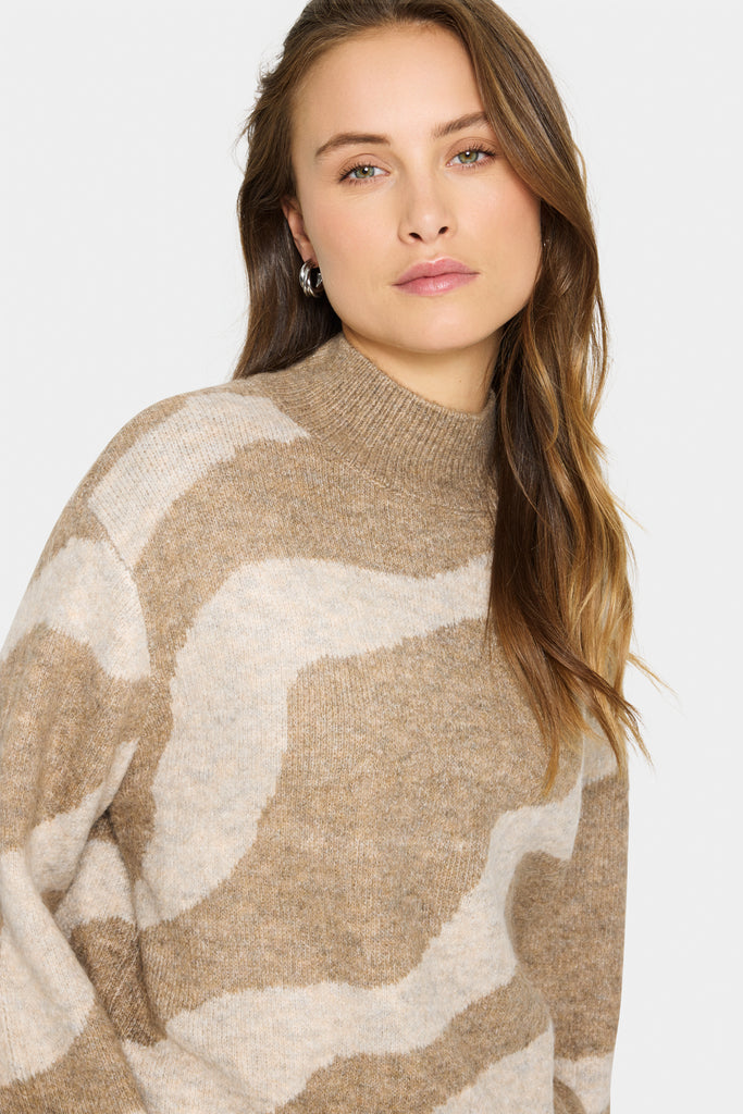 Saint Tropez Mallie SZ Pullover Knit - Soft Taupe