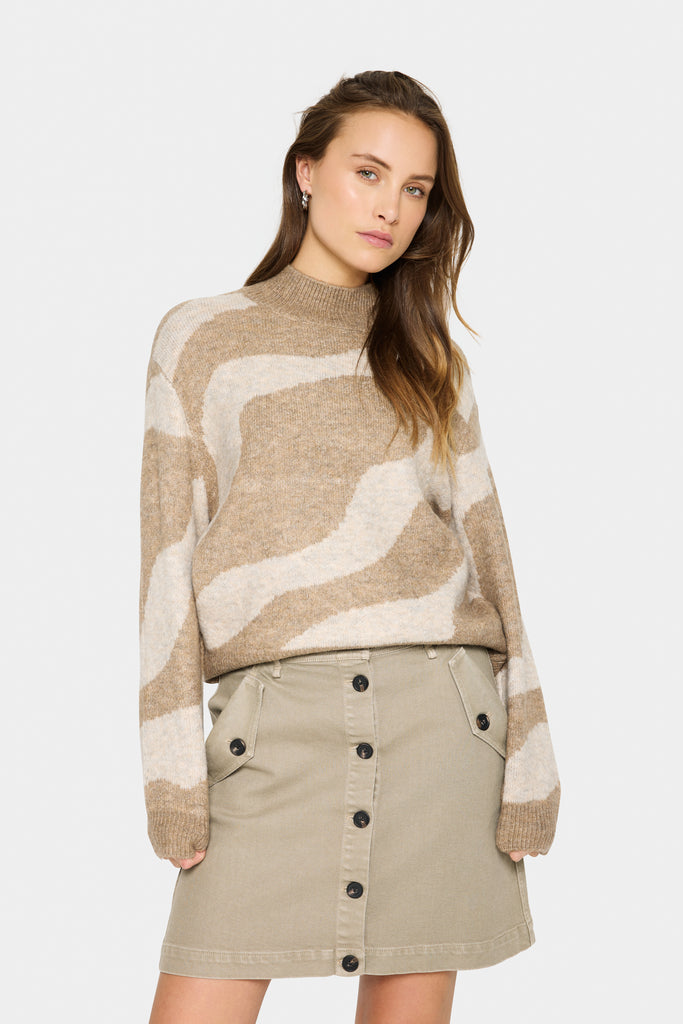 Saint Tropez Mallie SZ Pullover Knit - Soft Taupe