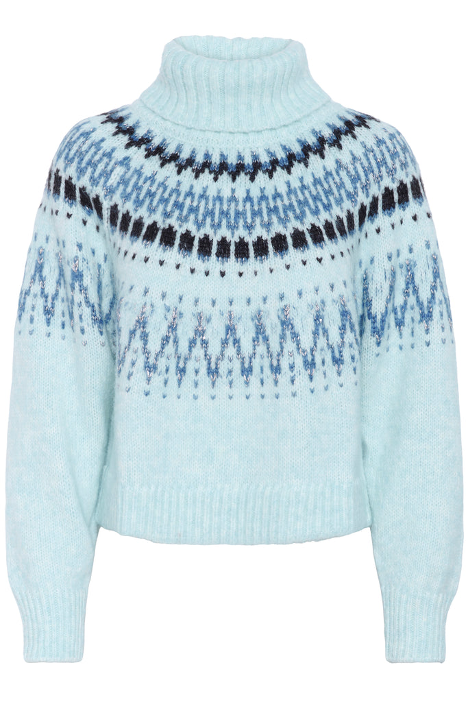 Saint Tropez Roll Neck Pullover- Starlight Blue Megna
