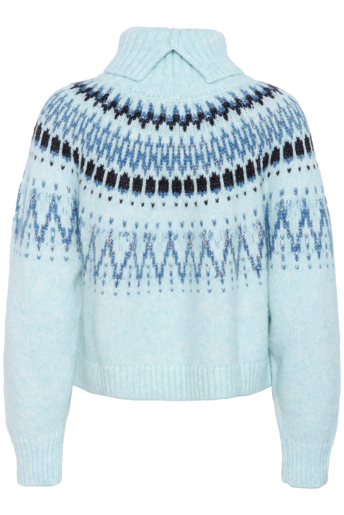 Saint Tropez Roll Neck Pullover- Starlight Blue Megna