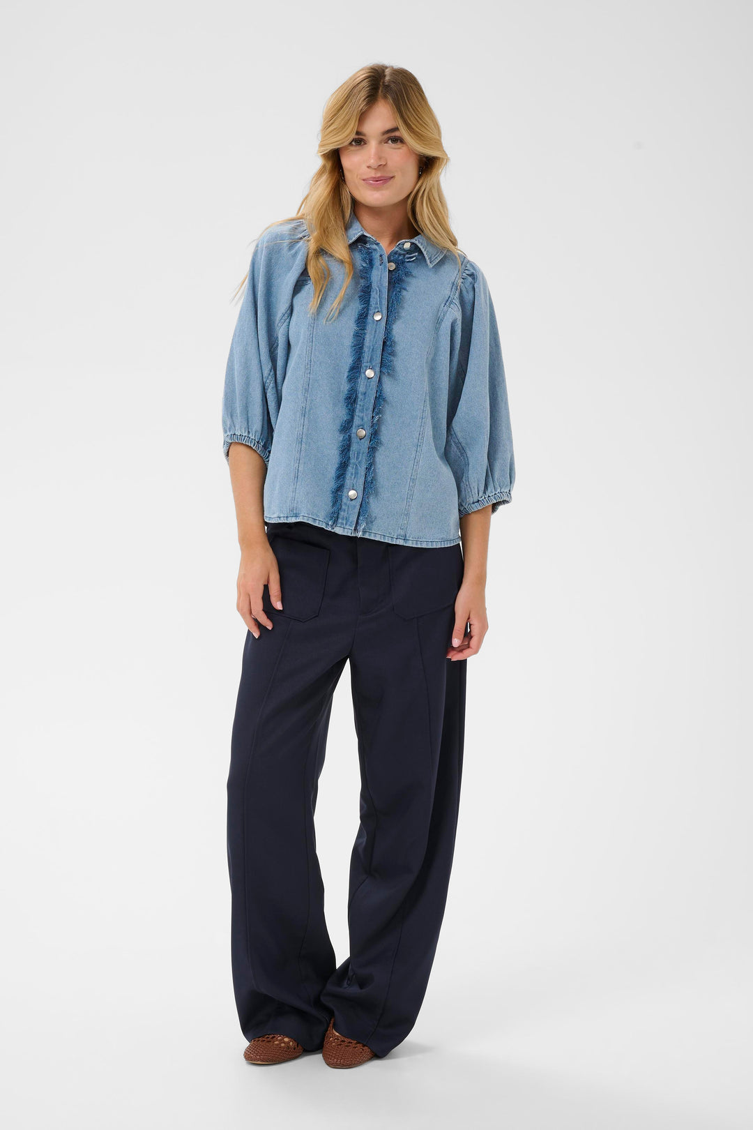 Saint Tropez OthildeSZ Shirt – Light Blue Denim