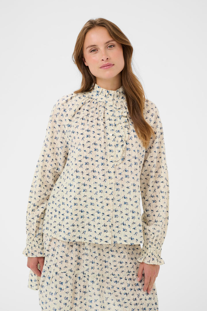 Saint Tropez Omelia Shirt-Turtledove Mini Floral