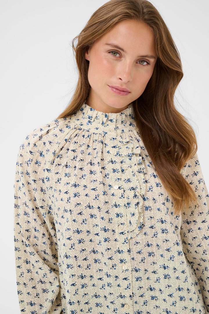 Saint Tropez Omelia Shirt-Turtledove Mini Floral