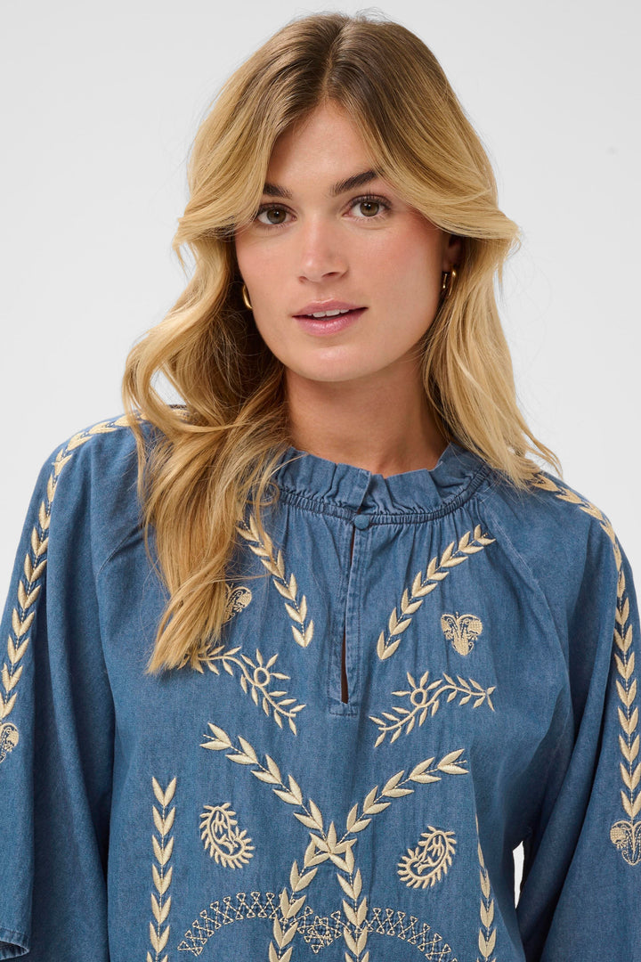 Saint Tropez OnayaSZ Blouse- Medium Blue Denim