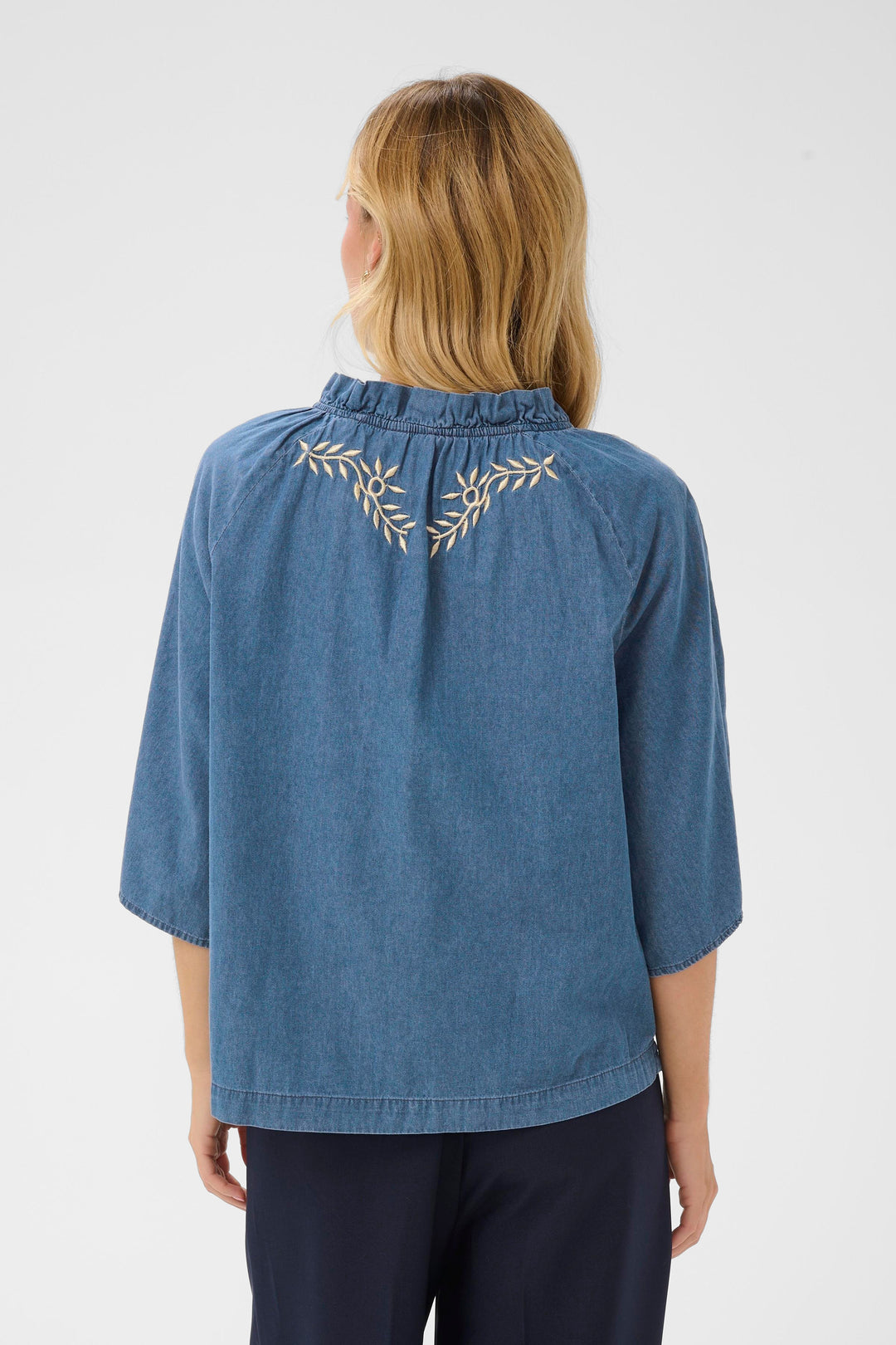 Saint Tropez OnayaSZ Blouse- Medium Blue Denim